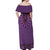 Purple African Dashiki With Fijian Tapa Pattern Off Shoulder Maxi Dress