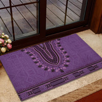 Purple African Dashiki With Fijian Tapa Pattern Rubber Doormat LT14 - Polynesian Pride