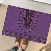 Purple African Dashiki With Fijian Tapa Pattern Rubber Doormat LT14 - Polynesian Pride