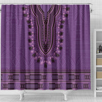 Purple African Dashiki With Fijian Tapa Pattern Shower Curtain LT14 - Polynesian Pride