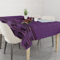 Purple African Dashiki With Fijian Tapa Pattern Tablecloth LT14 - Polynesian Pride