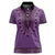 Purple African Dashiki With Fijian Tapa Pattern Women Polo Shirt