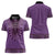 Purple African Dashiki With Fijian Tapa Pattern Women Polo Shirt