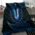 Blue African Dashiki With Aotearoa Maori Bedding Set Paua Shell Mix Silver Fern