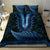 Blue African Dashiki With Aotearoa Maori Bedding Set Paua Shell Mix Silver Fern