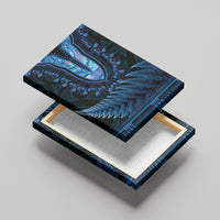 Blue African Dashiki With Aotearoa Maori Canvas Wall Art Paua Shell Mix Silver Fern LT14 - Polynesian Pride