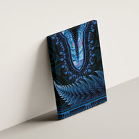 Blue African Dashiki With Aotearoa Maori Canvas Wall Art Paua Shell Mix Silver Fern LT14 - Polynesian Pride