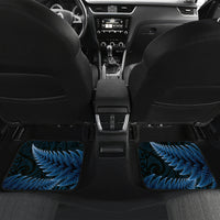 Blue African Dashiki With Aotearoa Maori Car Mats Paua Shell Mix Silver Fern LT14 Set 2pcs - Back Blue - Polynesian Pride