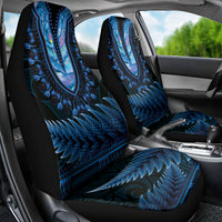 Blue African Dashiki With Aotearoa Maori Car Seat Cover Paua Shell Mix Silver Fern LT14 - Polynesian Pride