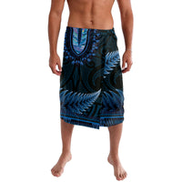 Blue African Dashiki With Aotearoa Maori Lavalava Paua Shell Mix Silver Fern LT14 Blue - Polynesian Pride