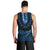 Blue African Dashiki With Aotearoa Maori Men Tank Top Paua Shell Mix Silver Fern