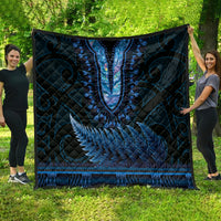 Blue African Dashiki With Aotearoa Maori Quilt Paua Shell Mix Silver Fern LT14 - Polynesian Pride