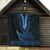 Blue African Dashiki With Aotearoa Maori Quilt Paua Shell Mix Silver Fern