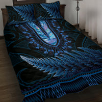 Blue African Dashiki With Aotearoa Maori Quilt Bed Set Paua Shell Mix Silver Fern LT14 Blue - Polynesian Pride