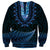 Blue African Dashiki With Aotearoa Maori Sweatshirt Paua Shell Mix Silver Fern