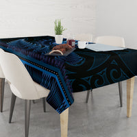 Blue African Dashiki With Aotearoa Maori Tablecloth Paua Shell Mix Silver Fern LT14 - Polynesian Pride