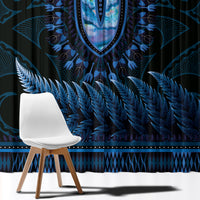 Blue African Dashiki With Aotearoa Maori Window Curtain Paua Shell Mix Silver Fern LT14 - Polynesian Pride
