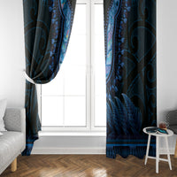 Blue African Dashiki With Aotearoa Maori Window Curtain Paua Shell Mix Silver Fern LT14 - Polynesian Pride