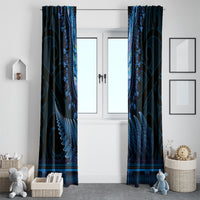 Blue African Dashiki With Aotearoa Maori Window Curtain Paua Shell Mix Silver Fern LT14 - Polynesian Pride