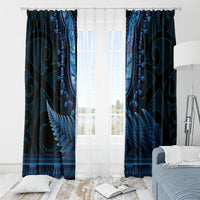 Blue African Dashiki With Aotearoa Maori Window Curtain Paua Shell Mix Silver Fern LT14 - Polynesian Pride