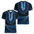 Blue African Dashiki With Aotearoa Maori Women V-Neck T-Shirt Paua Shell Mix Silver Fern