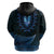 Blue African Dashiki With Aotearoa Maori Zip Hoodie Paua Shell Mix Silver Fern