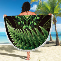 Lime Green African Dashiki With Aotearoa Maori Beach Blanket Paua Shell Mix Silver Fern LT14 - Polynesian Pride
