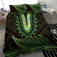 Lime Green African Dashiki With Aotearoa Maori Bedding Set Paua Shell Mix Silver Fern LT14 - Polynesian Pride
