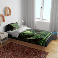 Lime Green African Dashiki With Aotearoa Maori Bedding Set Paua Shell Mix Silver Fern LT14 - Polynesian Pride