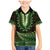 Lime Green African Dashiki With Aotearoa Maori Family Matching Mermaid Dress and Hawaiian Shirt Paua Shell Mix Silver Fern