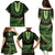 Lime Green African Dashiki With Aotearoa Maori Family Matching Puletasi and Hawaiian Shirt Paua Shell Mix Silver Fern