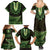 Lime Green African Dashiki With Aotearoa Maori Family Matching Summer Maxi Dress and Hawaiian Shirt Paua Shell Mix Silver Fern