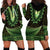 Lime Green African Dashiki With Aotearoa Maori Hoodie Dress Paua Shell Mix Silver Fern