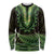 Lime Green African Dashiki With Aotearoa Maori Long Sleeve Shirt Paua Shell Mix Silver Fern