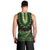 Lime Green African Dashiki With Aotearoa Maori Men Tank Top Paua Shell Mix Silver Fern