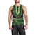 Lime Green African Dashiki With Aotearoa Maori Men Tank Top Paua Shell Mix Silver Fern