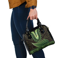 Lime Green African Dashiki With Aotearoa Maori Shoulder Handbag Paua Shell Mix Silver Fern LT14 - Polynesian Pride
