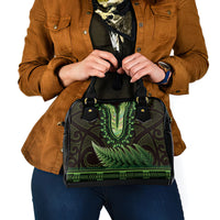 Lime Green African Dashiki With Aotearoa Maori Shoulder Handbag Paua Shell Mix Silver Fern LT14 - Polynesian Pride