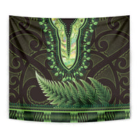 Lime Green African Dashiki With Aotearoa Maori Tapestry Paua Shell Mix Silver Fern LT14 - Polynesian Pride