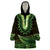 Lime Green African Dashiki With Aotearoa Maori Wearable Blanket Hoodie Paua Shell Mix Silver Fern