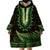 Lime Green African Dashiki With Aotearoa Maori Wearable Blanket Hoodie Paua Shell Mix Silver Fern