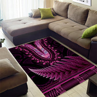Pink African Dashiki With Aotearoa Maori Area Rug Paua Shell Mix Silver Fern LT14 - Polynesian Pride