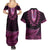 Pink African Dashiki With Aotearoa Maori Couples Matching Summer Maxi Dress and Hawaiian Shirt Paua Shell Mix Silver Fern