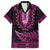 Pink African Dashiki With Aotearoa Maori Family Matching Off Shoulder Short Dress and Hawaiian Shirt Paua Shell Mix Silver Fern