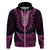 Pink African Dashiki With Aotearoa Maori Hoodie Paua Shell Mix Silver Fern