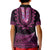 Pink African Dashiki With Aotearoa Maori Kid Polo Shirt Paua Shell Mix Silver Fern