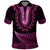 Pink African Dashiki With Aotearoa Maori Polo Shirt Paua Shell Mix Silver Fern