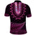 Pink African Dashiki With Aotearoa Maori Polo Shirt Paua Shell Mix Silver Fern