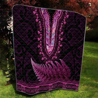 Pink African Dashiki With Aotearoa Maori Quilt Paua Shell Mix Silver Fern LT14 - Polynesian Pride