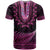 Pink African Dashiki With Aotearoa Maori T Shirt Paua Shell Mix Silver Fern